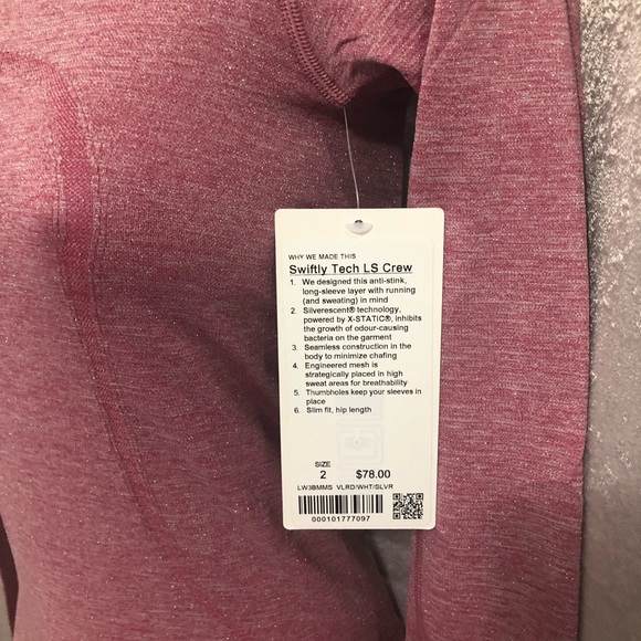 🎁NWT🎁 Lululemon Swiftly tech crew Sz. 2 - Picture 5 of 6